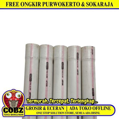 2 1/2 IN x 400 CM / RUCIKA D Lis Merah Pipa Pralon Paralon PVC Putih Batang