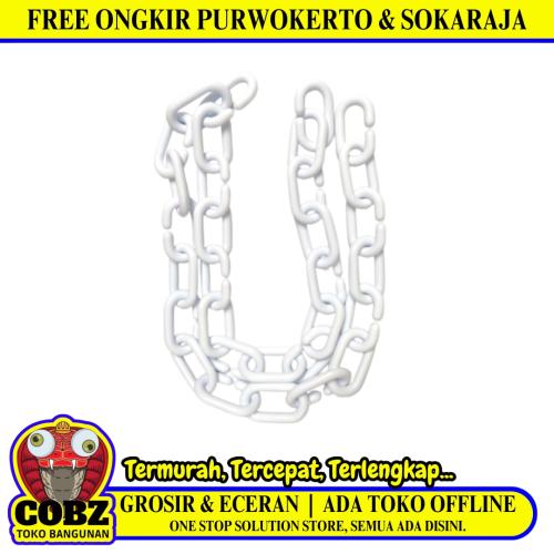 1/4 IN / TM Rantai Plastik PVC Talang Motor Anjing 6 MM Putih Meter