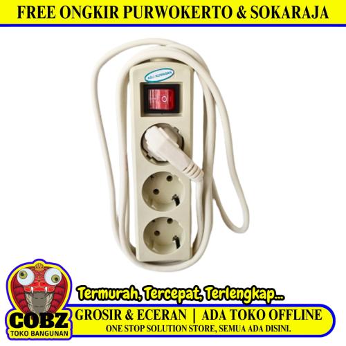 3 LUBANG x 300 CM / KAWACHI STEELE Stop Kontak Colokan Terminal Kabel 3 M