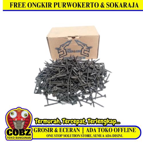 #6 X 1 1/2 IN / TIGER KING Sekrup Gypsum Screw Plafon Board GRC Hitam Dus