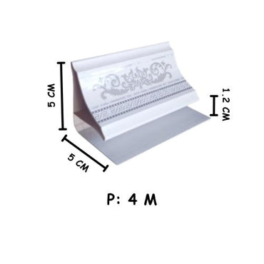 3 CM x 4 CM x 4 M / SHUNDA PLAFON LS-307-9 List Profil U Plafon U PVC Batang