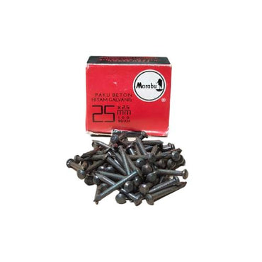 25 MM / MARABU Paku Beton Tembok Dinding Hitam Dus