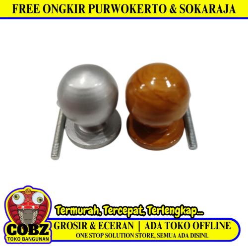 D 3 CM / COBZ Tarikan Pegangan Handle Laci Lemari Bulat Kayu Coklat