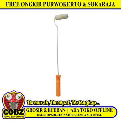 4 IN / EIFFEL Kuas Busa Roll Cat Tembok Kayu Besi Kecil + Gagang Set