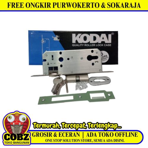 KODAI Slot Body Kunci Pintu Roller Pelor 1 Rumah Double Besar Set