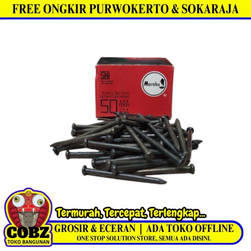 50 MM / MARABU Paku Beton Tembok Dinding Hitam Dus