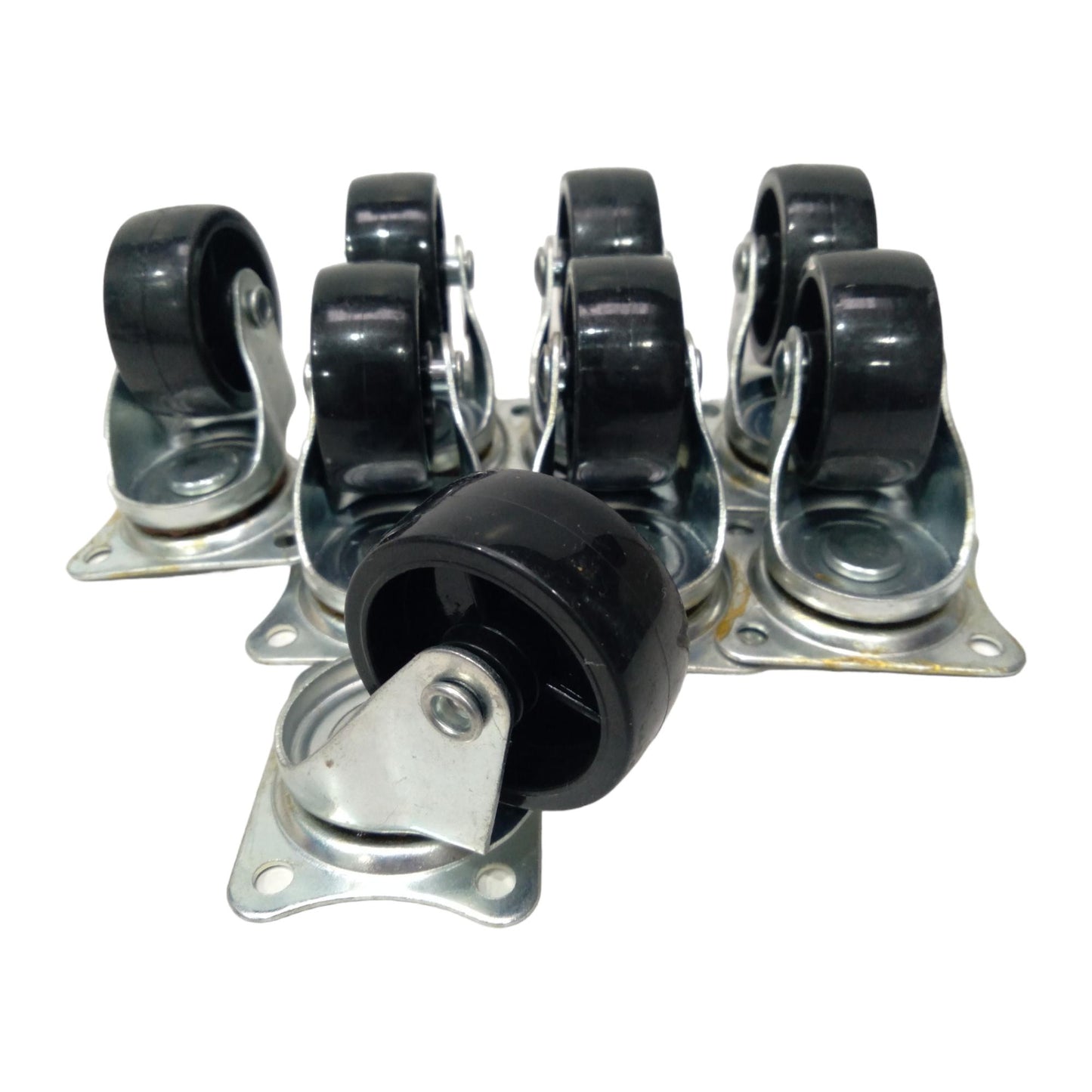 1 1/2 IN / GLX SP40 Roda Hidup Trolly Gepeng Plat 40 MM Nylon Hitam 8 Pcs Dus