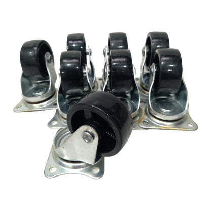 1 1/2 IN / GLX SP40 Roda Hidup Trolly Gepeng Plat 40 MM Nylon Hitam 8 Pcs Dus