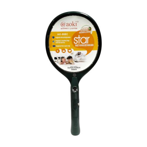 AOKI AK - 888 C Mosquito Swatter Raket Nyamuk Cas Rechargeable Kabel