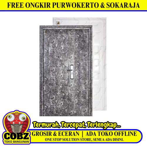 5 CM x 120 CM x 210 CM / FORTRESS MRBL FORT 120.11 MOM & SON Pintu Kamar Mandi Baja Putih Set