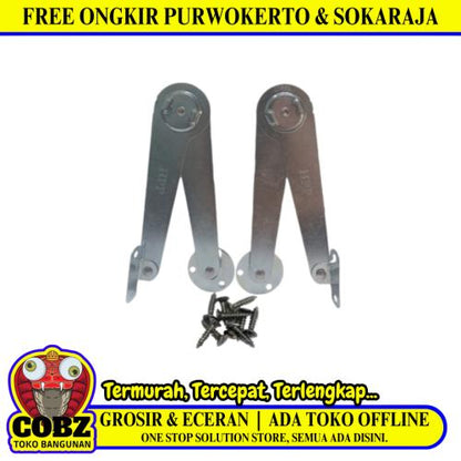 9 IN / HPP Tangan Gareng Engsel Salon Penahan Jendela Stainless Set