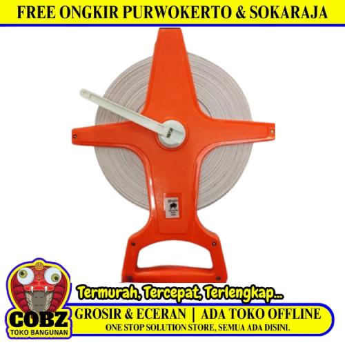 100 M / BISON Meteran Tancap Roll Gulung Alat Ukur Measuring Tape