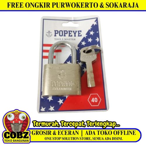 40 MM / POPEYE Gembok Pintu Pagar Padlock Anti Maling Leher Pendek