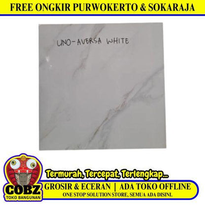 50 CM x 50 CM / UNO AVERSA Keramik Lantai Rumah Glossy White Dus