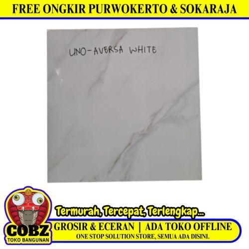 50 CM x 50 CM / UNO AVERSA Keramik Lantai Rumah Glossy White Dus