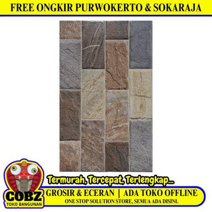 25 CM x 40 CM / UNO CAPRI Keramik Lantai Kamar Mandi Matte Brown Dus