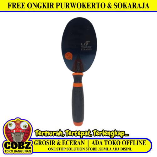 6 IN / STRAUSS Cetok Sendok Semen Acian Trowel Bulat Gagang Karet