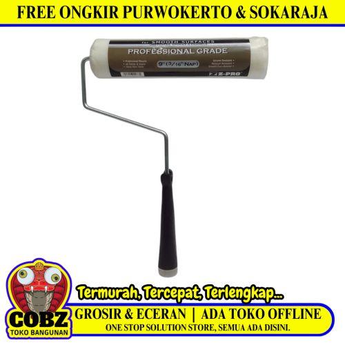 9 INCH / Z PRO BUSA  Kuas Busa Roll Cat Tembok Kayu Besi Besar + Gagang Set