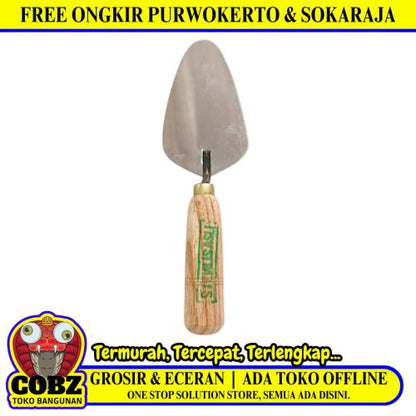 7 IN / NM Cetok Sendok Semen Acian Trowel Oval Gagang Kayu