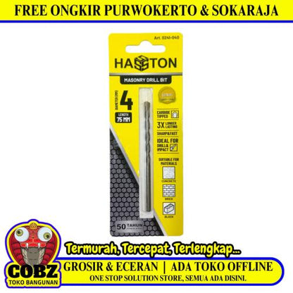 4 MM / HASTON Masonry Drill Bits Mata Bor Beton Tembok Dinding