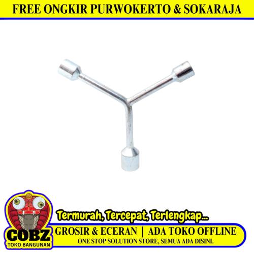 12 MM x 14 MM x 17 MM / NM Kunci Sok Shock Socket Y Wrench 3 Cabang