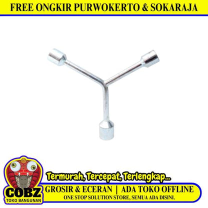 12 MM x 14 MM x 17 MM / NM Kunci Sok Shock Socket Y Wrench 3 Cabang