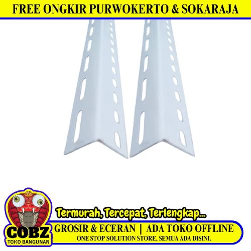 4 CM x 4 CM / TM Siku L Lubang Besi Puitih Solid Tebal Batang