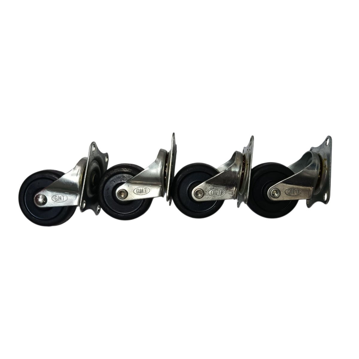 2 IN / GNT Roda Hidup Trolly Bentuk Plat 50 MM Nylon Hitam 4 Pcs Dus