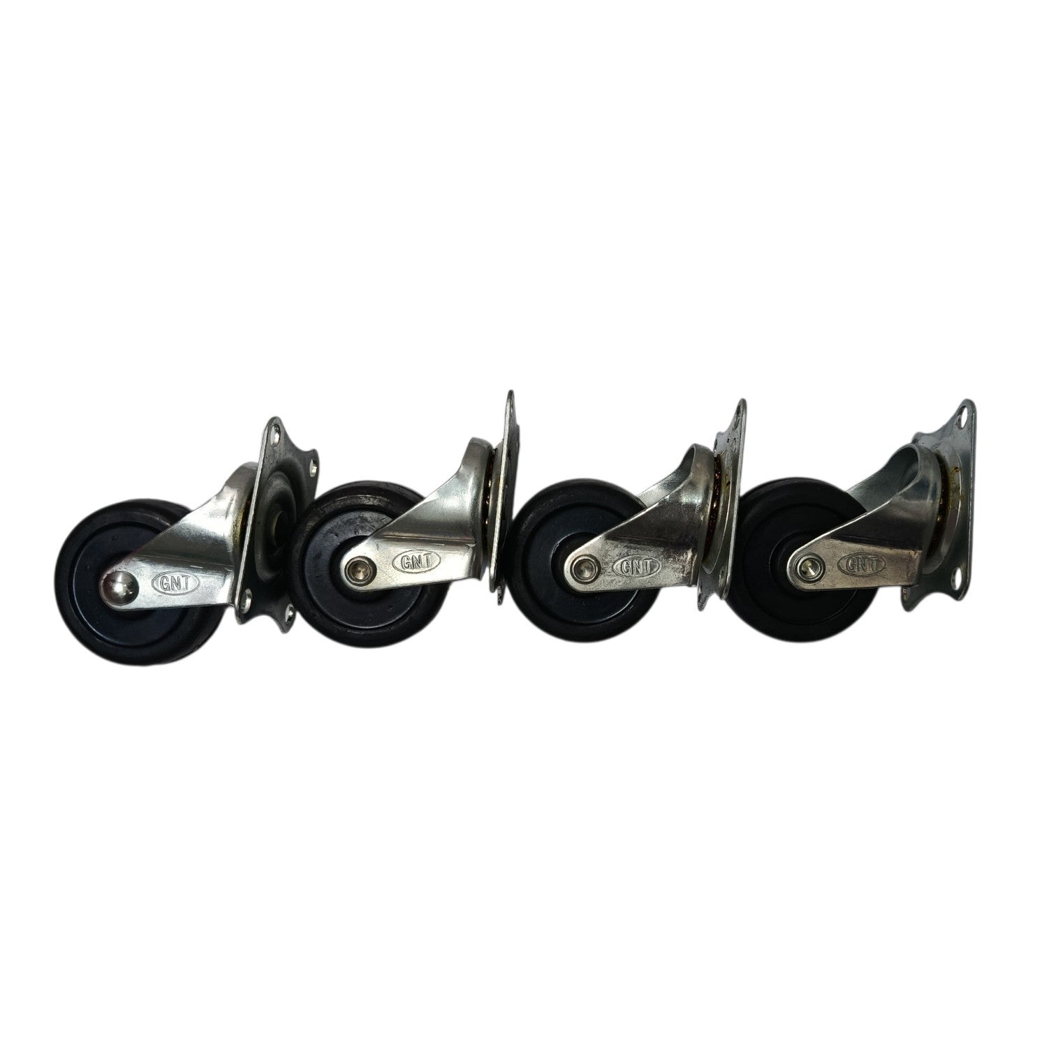 2 IN / GNT Roda Hidup Trolly Bentuk Plat 50 MM Nylon Hitam 4 Pcs Dus