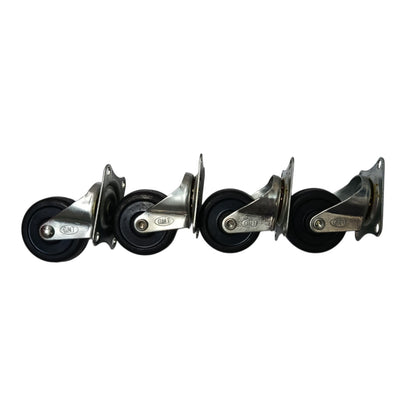2 IN / GNT Roda Hidup Trolly Bentuk Plat 50 MM Nylon Hitam 4 Pcs Dus
