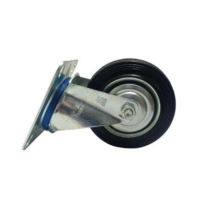 4 IN / TRIPLE-S TIPE Roda Hidup Trolly Gepeng Plat 101 MM Karet Hitam