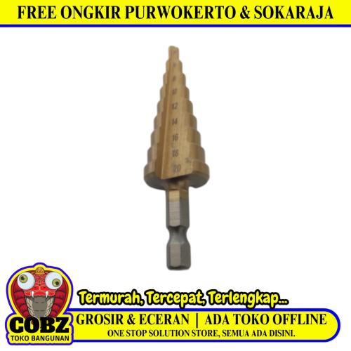 4 MM - 20 MM / NM Pagoda Mata Bor Besi Kayu PVC Spiral Step Cone Drill