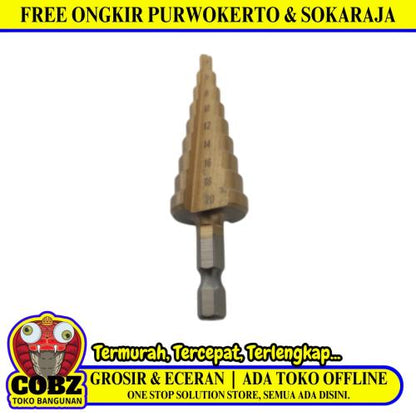 4 MM - 20 MM / NM Pagoda Mata Bor Besi Kayu PVC Spiral Step Cone Drill