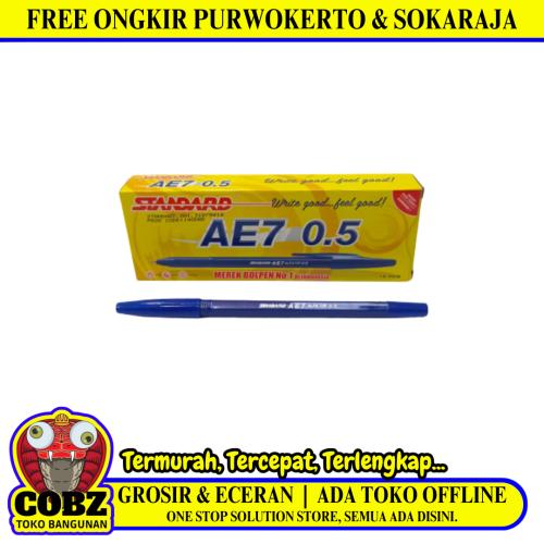 0.5 MM / STANDARD AE7 Ballpoint Biru Pack