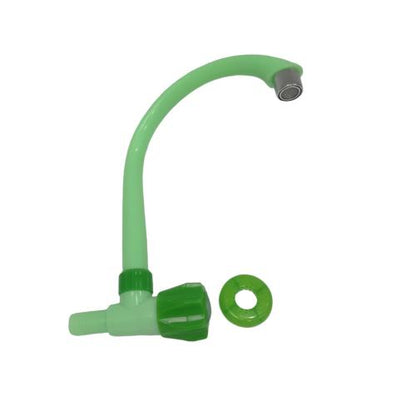1/2 IN / CAB Kran Angsa Putar Sink Bak Cuci Piring Tembok Plastik Hijau PVC