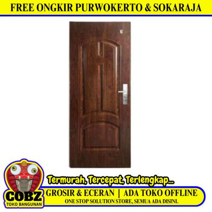 4 CM x 80 CM x 210 CM / FORTRESS URBAN 80.06 SINGLE DOOR Pintu Baja Coklat Set