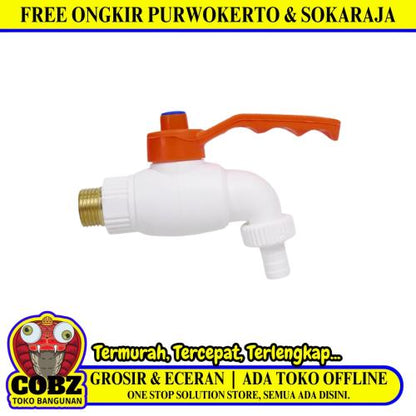 1/2 IN / LUPEX Kran Air Tembok Taman Kamar Mandi Plastik PVC