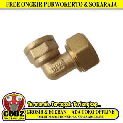 L 20 X 1/2 IN / TM Knee Selang Pex Drat Dalam Ke Pipa Kuningan