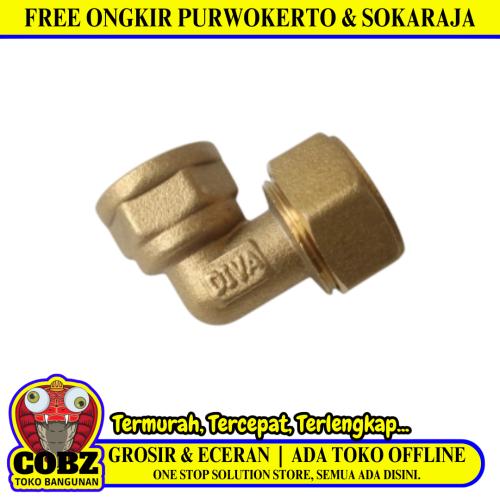 L 20 X 1/2 IN / TM Knee Selang Pex Drat Dalam Ke Pipa Kuningan