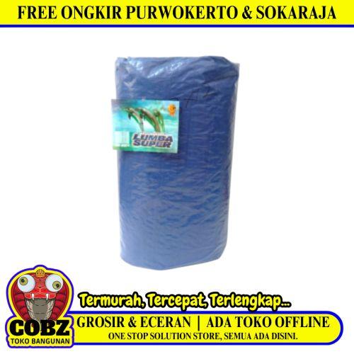 8 M x 12 M / TM A3 Terpal Tarpaulin Tutup Plastik PVC Biru Silver