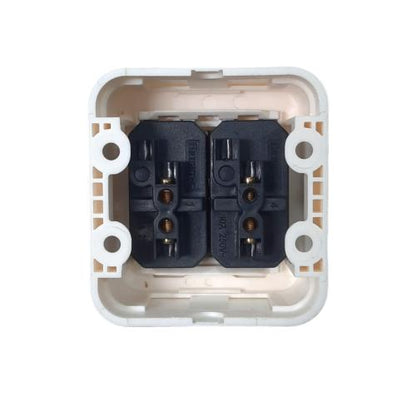 BRIGHT-G PREMIUM Saklar Ganda Double Seri 2 Gang Tempel OB Outbow Putih