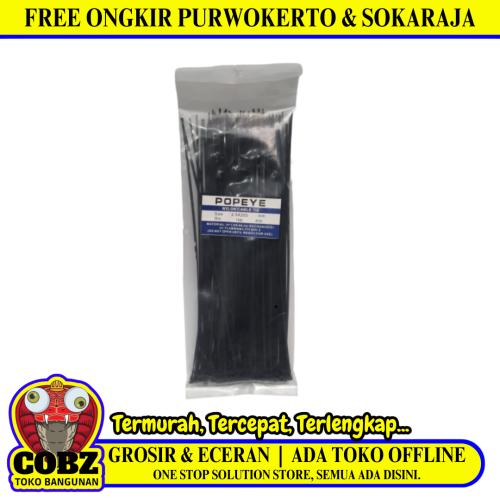 2.5 MM x 200 MM / POPEYE Cable Ties Tali Ripet 20 CM Hitam Pack