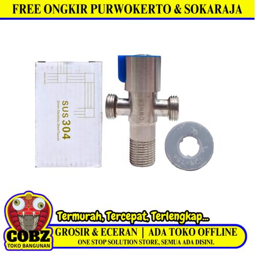 1/2 IN / SUS 304 OWNER Stop Kran Air Cabang Tee Shower Kloset Stainless