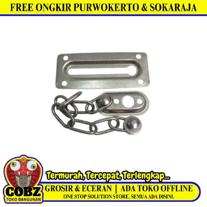 COBZ Grendel Rantai Slot Kunci Pengaman Pintu Door Chain Stainless