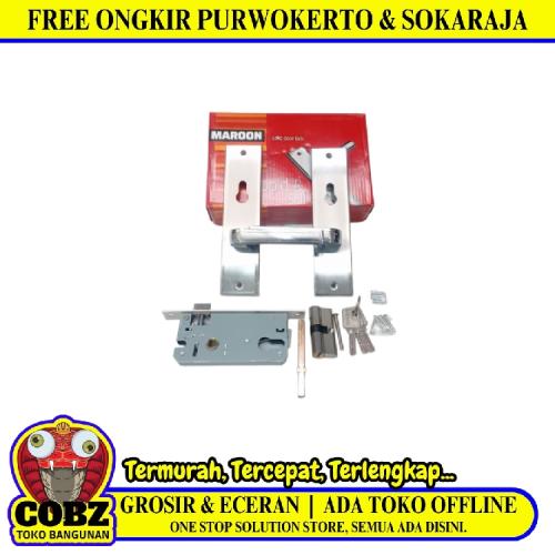 MAROON SN / CP Handle Door Lock Tarikan Handle Kunci Pintu Tanggung Set