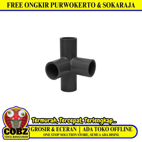 3/4 IN / SCG Tee 4 Way 90 Derajat Fitting Pipa Hidroponik PVC Pcs