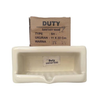 22 CM x 11 CM x 7.2 CM / DUTY SH 22 Tempat Sabun Tanam Dinding Keramik Ivory