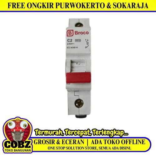 2 A / BROCO MCB Pemutus Sekring Sirkuit Arus Listrik Circuit Breaker