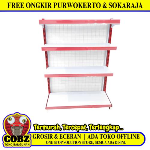 SB 35 CM x L 90 CM x 120 CM / TM DS Rak Minimarket Gondola Single Starting Merah Putih Set