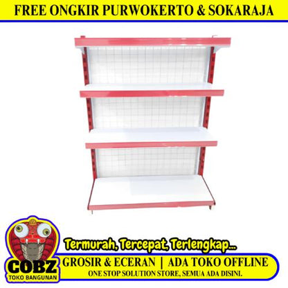 SB 35 CM x L 90 CM x 120 CM / TM DS Rak Minimarket Gondola Single Starting Merah Putih Set